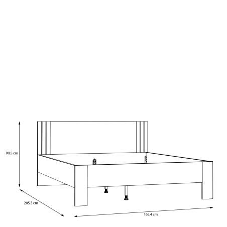 Set Dormitor Winterplay, Pat Cu dimensiunea Saltea 160 x 200 Cm, Dulap Si 2 Noptiere, Stejar Riviera Cu Alb Super Lucios-01