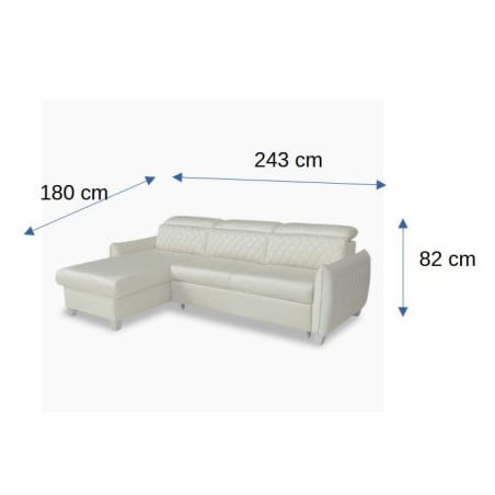 Coltar Extensibil Cu Insula Stanga Tiago, 5 Locuri, Tetiere Reglabile, Albastru, 243 Cm-01