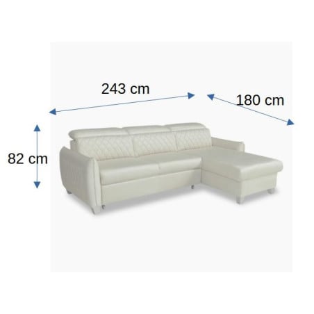 Coltar Extensibil Cu Insula Dreapta Tiago, 5 Locuri, Tetiere Reglabile, Bej, 243 Cm-01