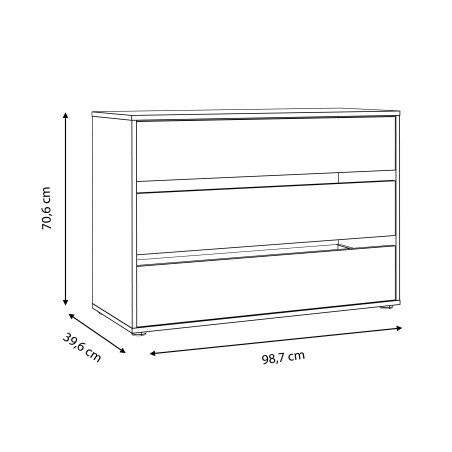 Comoda Mare Interior Dulap Soprano Black, Gri, 98.7 Cm-01