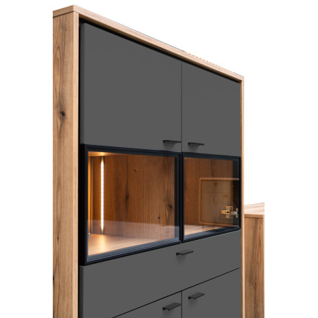 Highboard 4 Usi  Si 1 Sertar Sonata Akustik Royal Grey 105 Cm-01