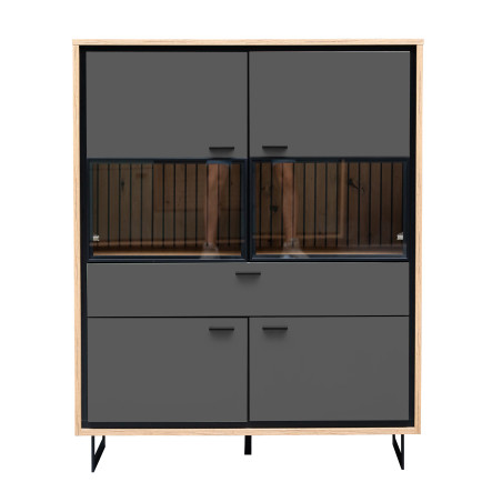 Highboard 4 Usi  Si 1 Sertar Sonata Akustik Royal Grey 105 Cm-01