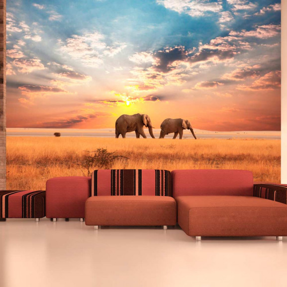 Fototapet African Savanna Elephants