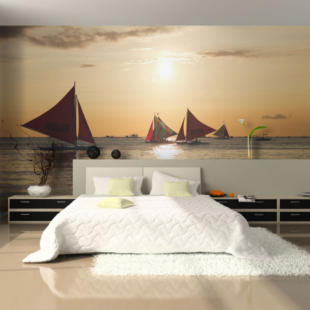 Fototapet Sailing Boats Sunset-01