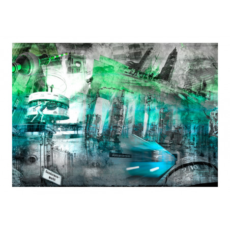 Fototapet Berlin Collage (Green)-01