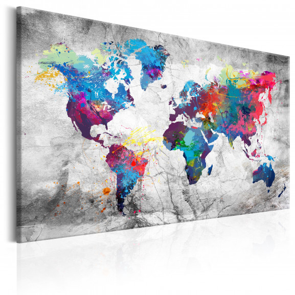 Tablou World Map: Grey Style