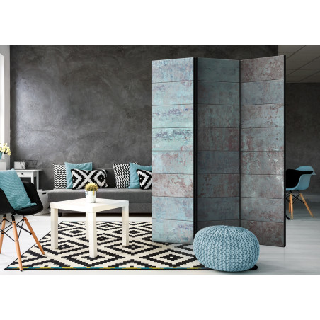 Paravan Turquoise Concrete [Room Dividers] 135 cm x 172 cm-01