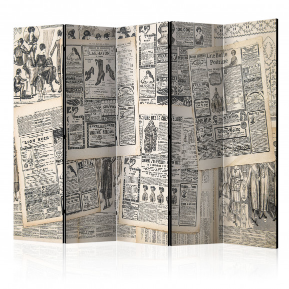 Paravan Vintage Newspapers Ii [Room Dividers] 225 cm x 172 cm