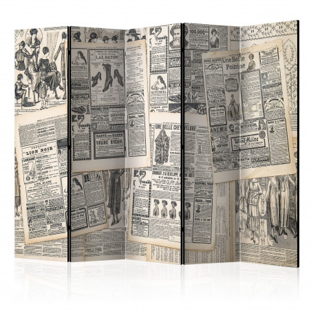 Paravan Vintage Newspapers Ii [Room Dividers] 225 cm x 172 cm-01