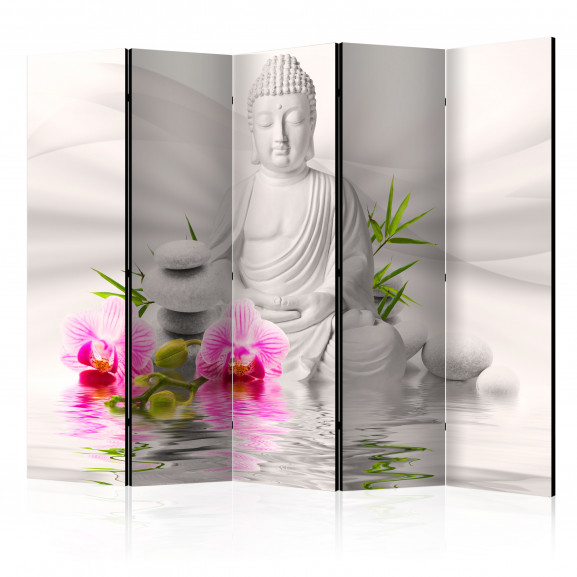 Paravan Buddha And Orchids Ii [Room Dividers] 225 cm x 172 cm