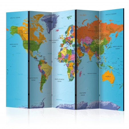 Paravan Colourful Geography [Room Dividers] 225 cm x 172 cm-01