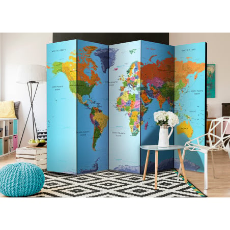 Paravan Colourful Geography [Room Dividers] 225 cm x 172 cm-01