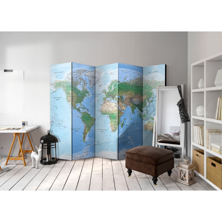 Paravan World Map [Room Dividers] 225 cm x 172 cm-01