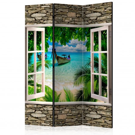 Paravan Tropical Beach [Room Dividers] 135 cm x 172 cm-01