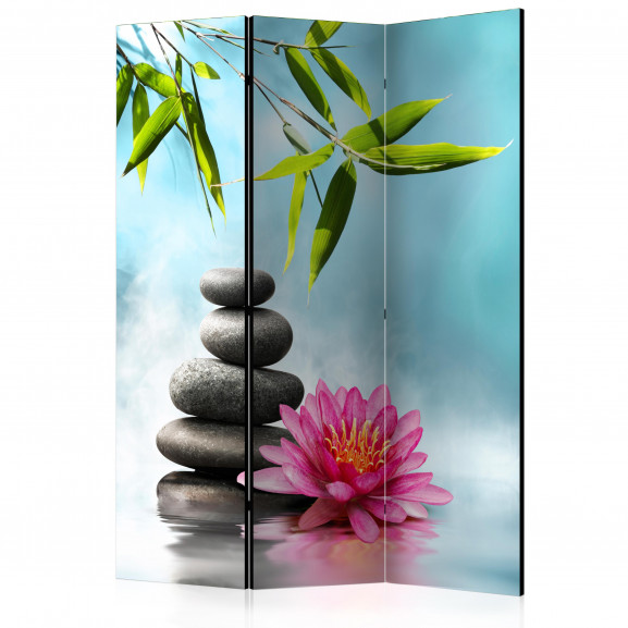 Paravan Water Lily And Zen Stones [Room Dividers] 135 cm x 172 cm