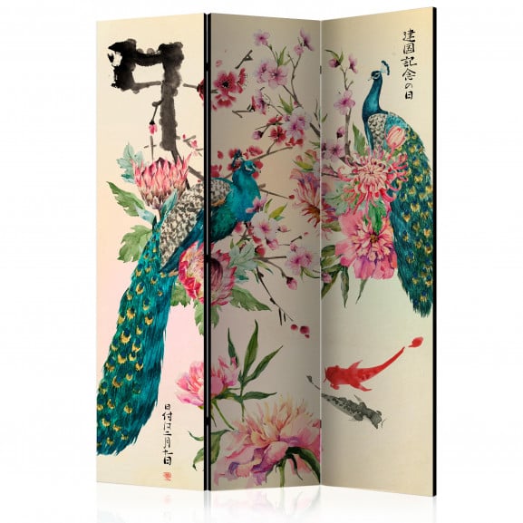 Paravan Peacock Love [Room Dividers] 135 cm x 172 cm