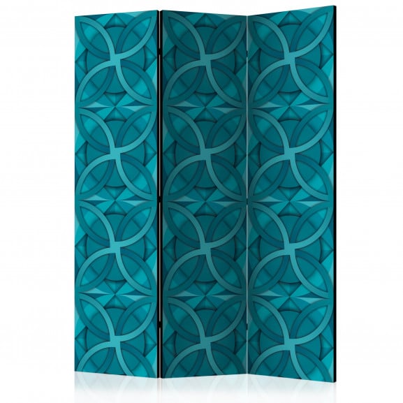 Paravan Geometric Turquoise [Room Dividers] 135 cm x 172 cm