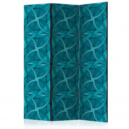 Paravan Geometric Turquoise [Room Dividers] 135 cm x 172 cm-01