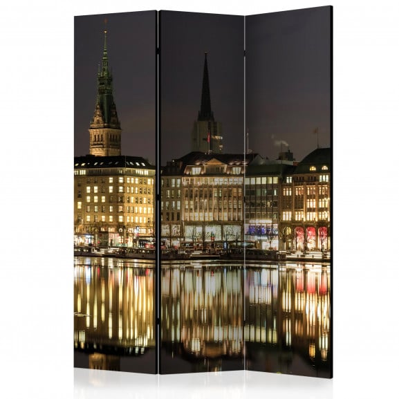 Paravan Night In Hamburg [Room Dividers] 135 cm x 172 cm