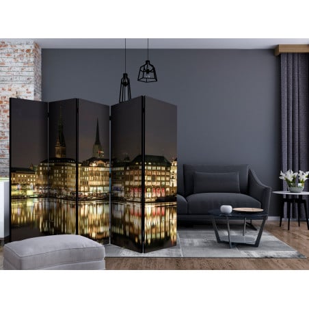 Paravan Night In Hamburg Ii [Room Dividers] 225 cm x 172 cm-01