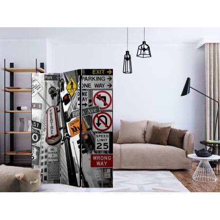 Paravan New York Signs [Room Dividers] 135 cm x 172 cm-01