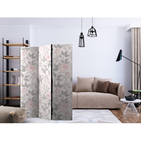 Paravan Watercolor Roses [Room Dividers] 135 cm x 172 cm-01