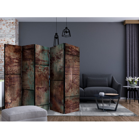 Paravan Dark Metal Sheet Ii [Room Dividers] 225 cm x 172 cm-01