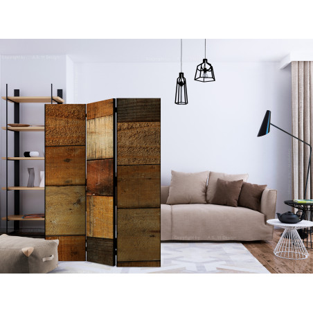 Paravan Wooden Textures [Room Dividers] 135 cm x 172 cm-01