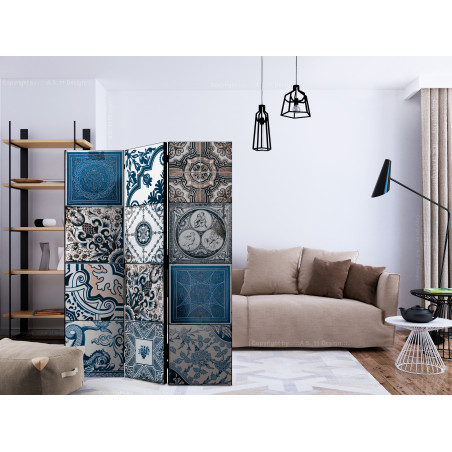 Paravan Blue Arabesque [Room Dividers] 135 cm x 172 cm-01