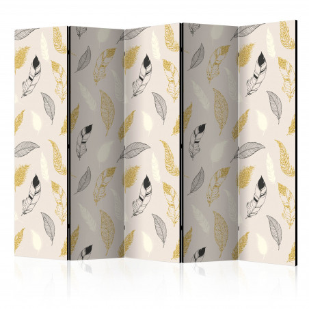 Paravan Golden Feathers Ii [Room Dividers] 225 cm x 172 cm-01