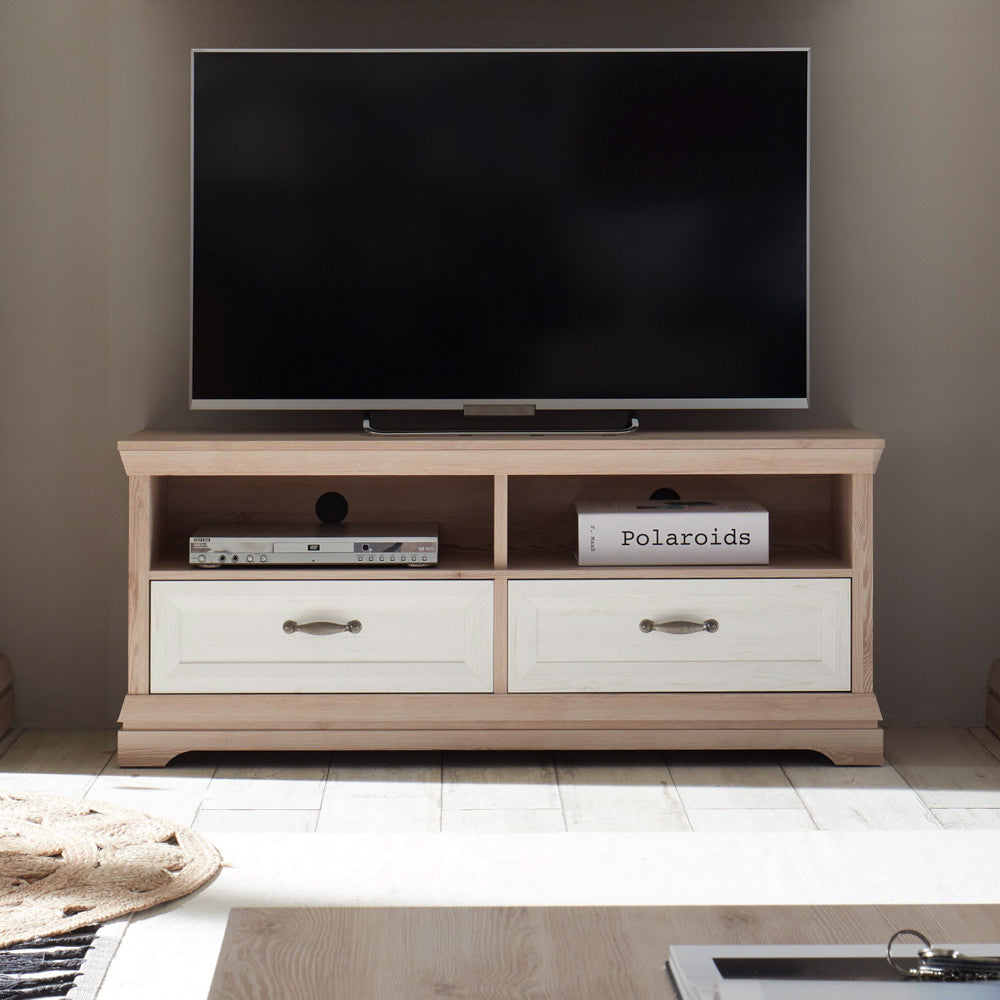 Comoda Tv cu 2 sertare Avenue, Stejar si Anderson Pine, 135 cm
