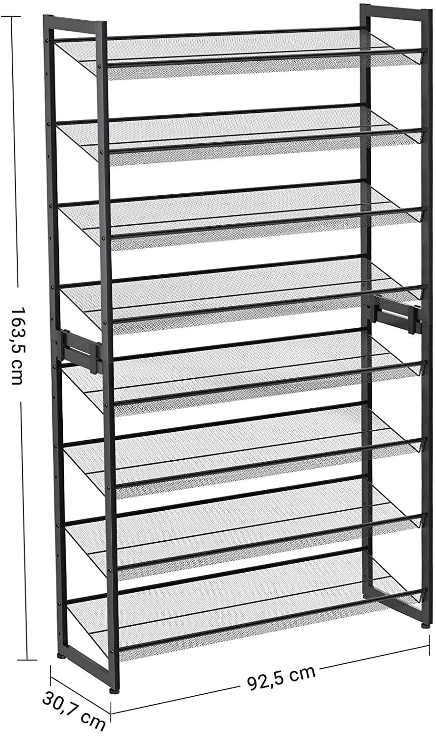 Raft Pantofi Steel , Negru, 92.5 Cm