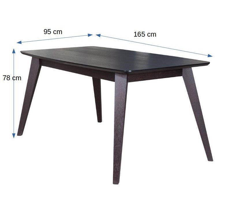 Masa Living Jasmin, Furniruita, Negru Si Charchoal, 165 X 95 X 78 Cm