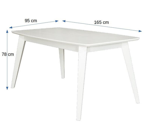 Masa Living Jasmin, Furniruita, Alb, 165 X 95 X 78 Cm