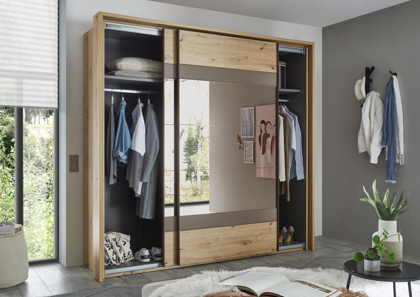 Dulap Cu Rama Prestige Stejar Natur, 225.1 Cm