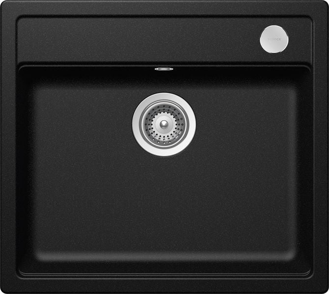Chiuveta bucatarie Schock Mono N-100 Cristadur Magma cu sifon automat, granit, montare pe blat 57 x 51 cm