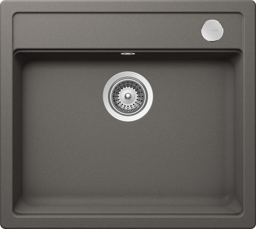 Chiuveta bucatarie Schock Mono N-100 Cristadur Silverstone cu sifon automat, granit, montare pe blat 57 x 51 cm