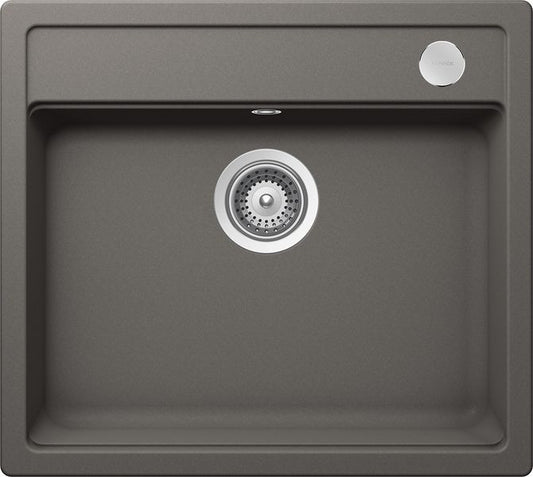Chiuveta bucatarie Schock Mono N-100 Cristadur Silverstone cu sifon automat, granit, montare pe blat 57 x 51 cm