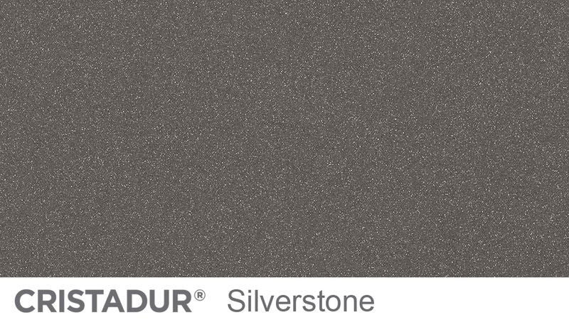 Chiuveta bucatarie Schock Mono N-100 Cristadur Silverstone cu sifon automat, granit, montare pe blat 57 x 51 cm