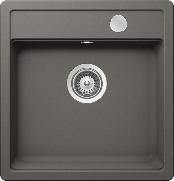 Chiuveta bucatarie Schock Mono N-100S Cristadur Silverstone cu sifon automat, granit, montare pe blat 49 x 51 cm