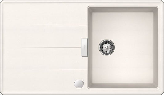 Chiuveta bucatarie Schock Tia D-100 Cristadur Polaris cu sifon automat, granit, reversibila, montare pe blat 86 x 50 cm