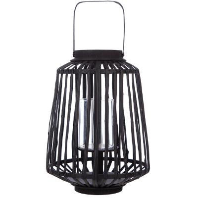 Felinar Rattan Negru H35 cm