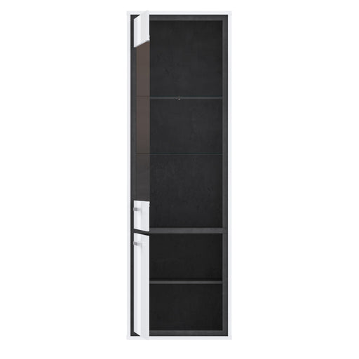 Vitrina Cu 2 Usi Inalta Rigmor, Alb Si Gri Argintiu, 64.4 Cm