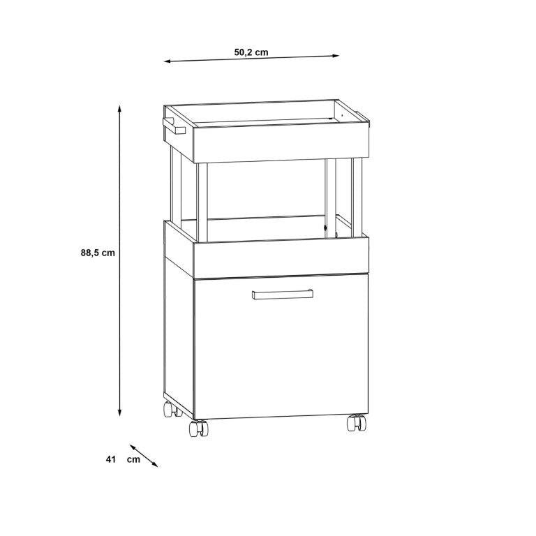 Comoda Home Bar 2 Pe Role, 50.2 x 88.5 x 41 cm