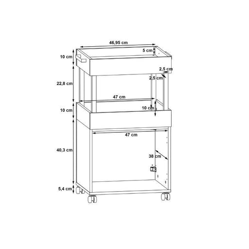 Comoda Home Bar 2 Pe Role, 50.2 x 88.5 x 41 cm
