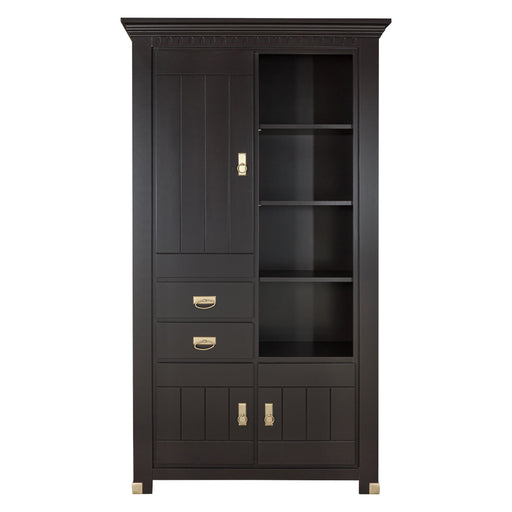 Vitrina 3 Usi Si 2 Sertare Saint Tropez, Vopsit Negru, 111 Cm