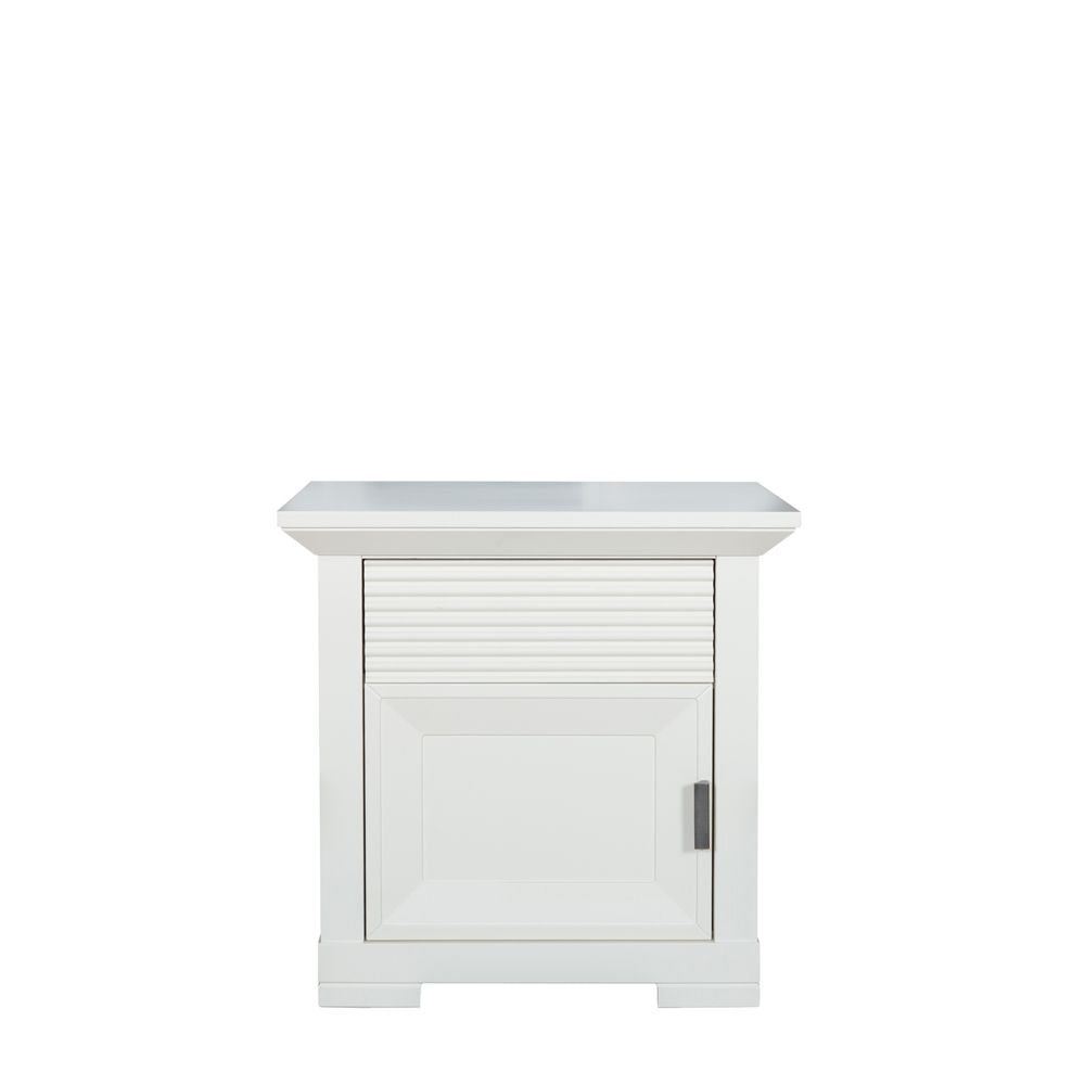 Set Dormitor Verona Bianco, Pat Cu Dimensiune saltea 160 X 200 Cm, 2 Noptiere Si Dulap