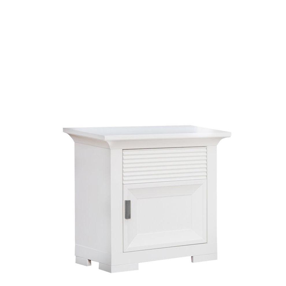 Set Dormitor Verona Bianco, Pat Cu Dimensiune saltea 160 X 200 Cm, 2 Noptiere Si Dulap