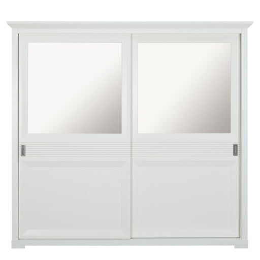 Set Dormitor Verona Bianco, Pat Cu Dimensiune saltea 160 X 200 Cm, 2 Noptiere Si Dulap
