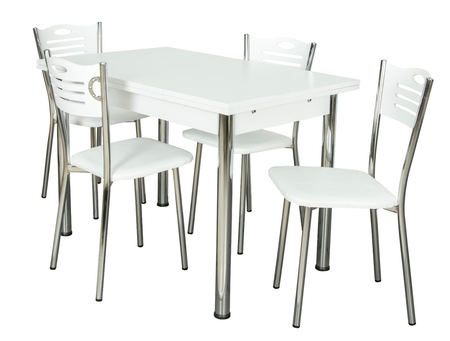 Set Masa Extensibila cu 4 Scaune  Artemis, Alb